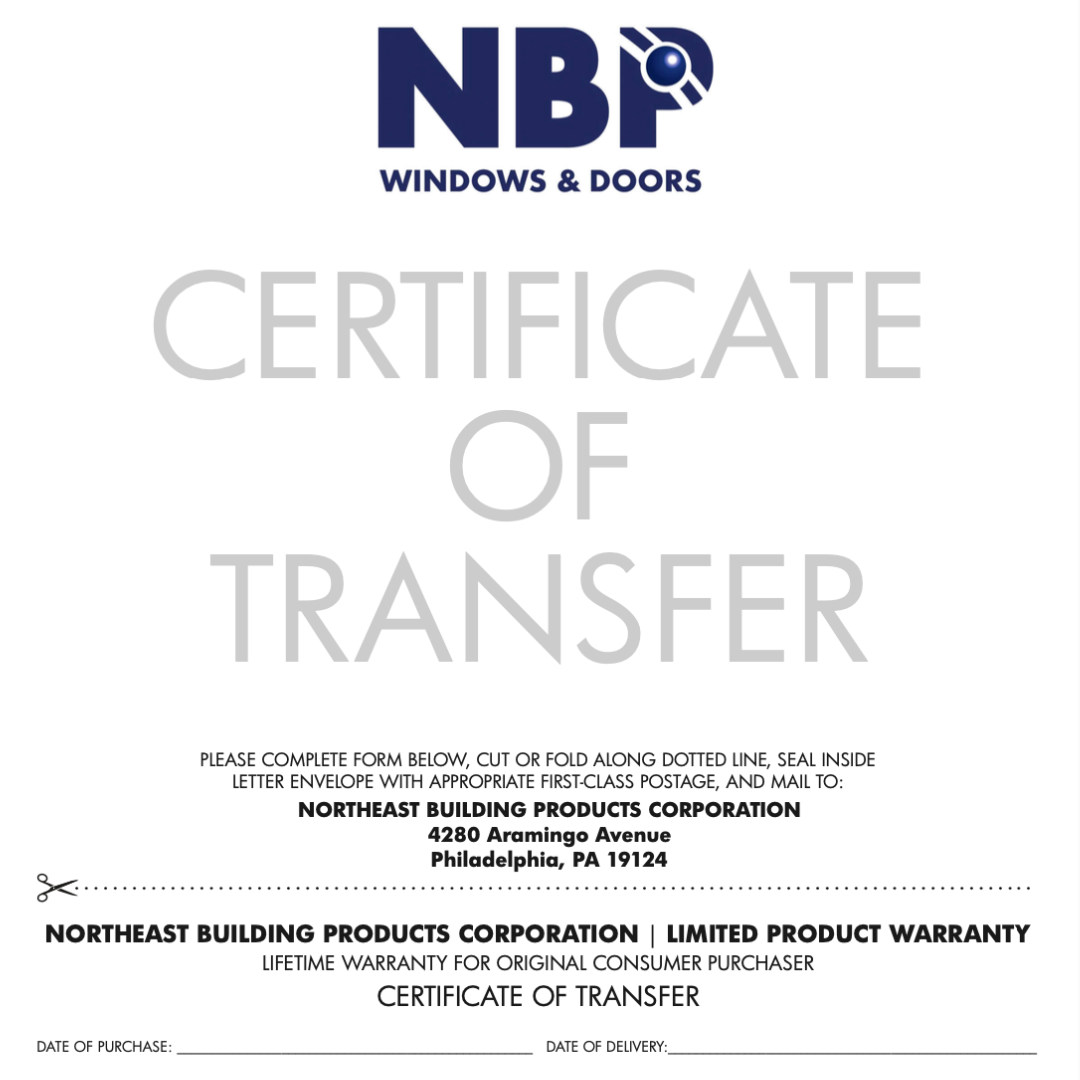 Certificate of Transfer